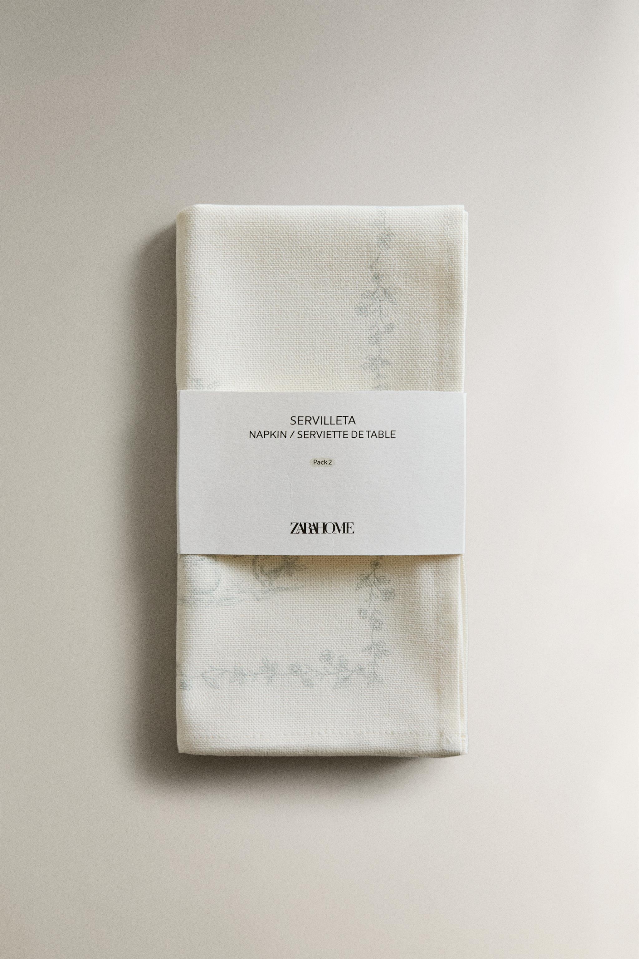 LOT DE SERVIETTES DE TABLE COTON TOILE (LOT DE 2)
